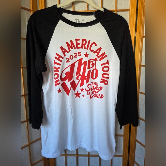 The Who Tops - NEW WOMENS "THE WHO" LAST US TOUR 2025 WHITE WITH BLACK LONG SLEEVES TOP MEDIUM